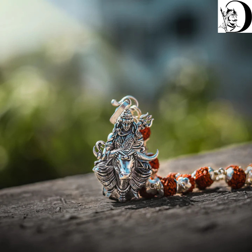 Mahadev on Nandi Maharaj Pendant and Rudraksh Chain