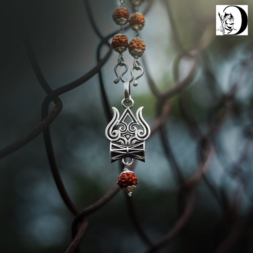 Mahadev Silver Trishul with Rudraksh Chain