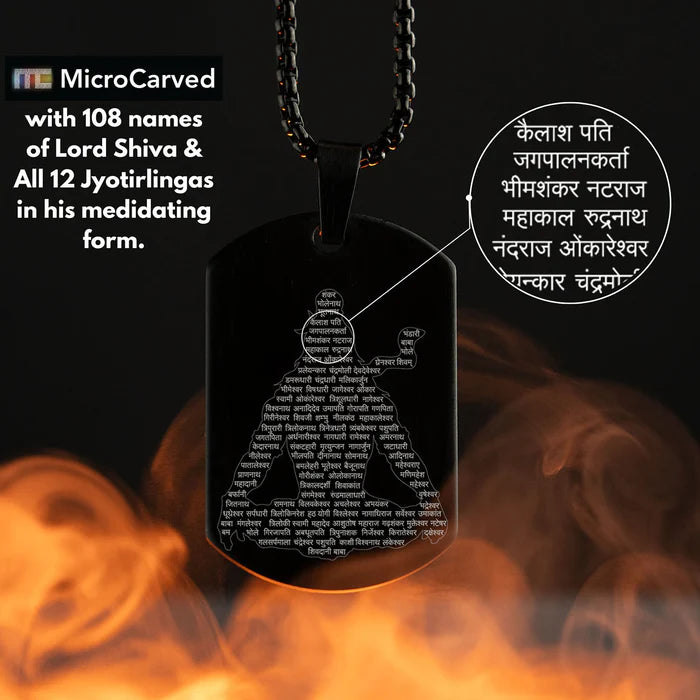 Mahadev 108 names - Microcarved Necklace