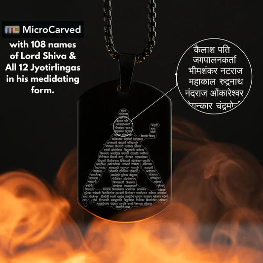 Mahadev 108 names - Microcarved Necklace